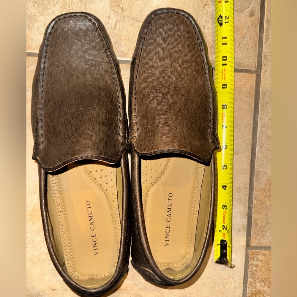 Original New Vince Camuto VC Brown 45M Leather VM-EASTMON-M Loafer Shoes Size 12